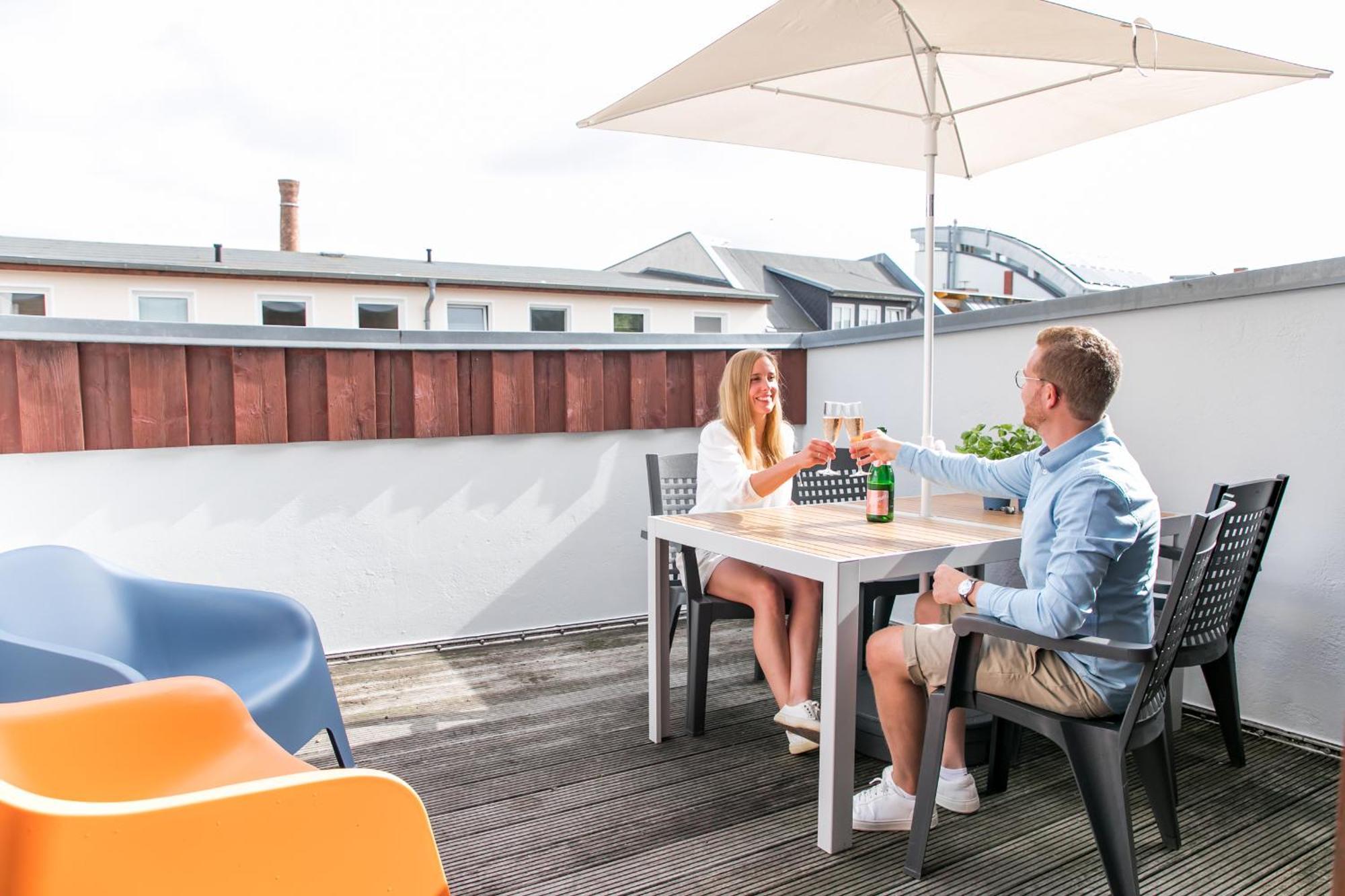 City Apartment "Hans Seat" Rostock Mit Rooftop-Terrasse Exterior foto